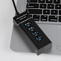 Miniatyrbild 7 av 8: 4-portars USB3.0 HUB Laddningsdockningsstation 5 Gbps Charging Hub Adapter för telefon/surfplatta/PC/Windows