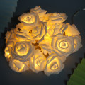 Miniatyrbild 3 av 8: 3 meter 20LED USB konstgjorda blomster ljusslinga ros fe-ljus för alla hjärtans dag bröllopsdekoration varm vit