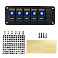 Miniatyrbillede 1 af 8: 5-knaps vippekontaktpanel 12V-24V dobbelt USB-oplader LED spændingsdisplay til/fra-kontakt til lastbil RV Yacht