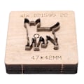 Miniatyrbillede 4 af 8: Animal Dog Skæremask Legering Stål Læder Stanseform med Træplade til DIY Håndværk