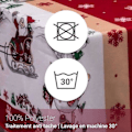 Miniatyrbillede 2 af 4: Villages de Provence - Rektangulær Anti-Plet Juledug - Rød Hvid - 300x150 cm - Snefnug Slæde Jul - 8/10 Kuverter