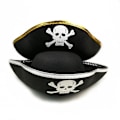 Miniatyrbillede 1 af 4: Piratfilt Hat til Børn med Skalle og Kors-Sværd Design - Perfekt til Halloweenfester og Udklædning