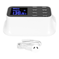 Pikkukuva 1 / 8: 8-porttinen USB-latausasema, nopea latausportti, USB-latausasema LED-näytöllä useille laitteille, älypuhelimille, tableteille, 100-240 V, AU-pistoke