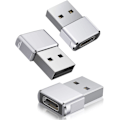Miniatyrbillede 1 af 5: USB C hun til USB A han adapter 3-pak til Apple Watch, iPhone, AirPods, iPad - Sølv