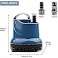 Miniatyrbillede 2 af 5: 70% Rabat -70% Rabat -mini Dykpumpe 2500l/t 40w 230v 2,3m Leveringshøjde 2,5m Kabel Til Have, Akvarium, Dam, Springvand-yuyu -GSL