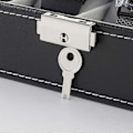 Miniatyrbild 3 av 5: Klocklåda i Läder Visningsfodral Organizer Glas Smyckesförvaring Svart