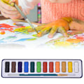 Miniatyrbillede 2 af 8: Solid Pigment Børneakvarel Maling Hurtigtørrende Pigment Kit Kunst Tilbehør 12 Farver