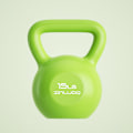 Miniatyrbilde 5 av 5: Kettlebell-vekter styrketrening bredt håndtak Kettlebell med håndleddsbeskytter for håndleddsbeskyttelse for menn kvinner 15lb / 6,8kg grønn