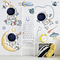 Miniatyrbild 4 av 5: En uppsättning rymdskepps- och astronautväggdekaler för vardagsrum, sovrum, kontor - väggdekor