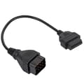 Diagnostikkabel OBD2-kontakt 12-stift till 16-stift Adapter Biltillbehör Förlängning