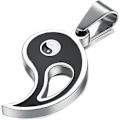 Miniatyrbillede 4 af 5: 2 stk. Yin Yang vedhæng halskæde i rustfrit stål til mænd kvinder Puzzle Par halskæde, 22 tommer