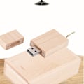 Miniatyrbilde 5 av 8: USB 2.0 tilpasset primitiv enkelhet lønn tre USB firkantet boks U Disk Flash Pen Drive (8G)