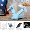 Miniatyrbild 5 av 5: Personlig Mini Fickfläkt USB Uppladdningsbar Handfläkt, Utomhusresor, Dubbla Huvuden med 2 Hastigheter Stark Vind