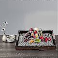 Miniatyrbilde 4 av 5: Serveringsbrett, Frokostbrett i tre, Dekorativt salongbord, Rektangulært trebrett med håndtak