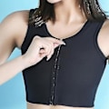 Miniatyrbild 5 av 5: Is Silke Front Zipper Tomboy Bröst Binder Väst för Kvinnor Vit XL