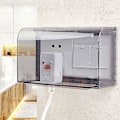 Miniatyrbild 3 av 4: Enkel Utomhusuttag Panel Skyddskåpa Kök Badrum Plast Stänkskydd Svart-20212175mm