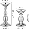 Miniatyrbild 2 av 5: 2025 Nya 2 st Kolonn Ljusstake Metall Ljusstake, Silver Jul Ljusstake för Vardagsrum Trädgård