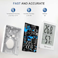 Miniatyrbild 3 av 3: Noggrann Digital Hygrometer för Inomhusbruk, Inomhustermometer Temperaturmätare med Komfortikon för Växthus Kontor (Svart)