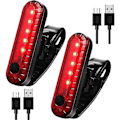 Pikkukuva 1 / 5: 2 kpl USB Ladattava LED Polkupyörän Takavalo Kirkas 4 Tilaa Takapyörän Valo Vedenpitävä Pyörän Takavalo, Punainen-B14