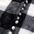 Miniatyrbillede 5 af 5: Fleece Tæppe med Kvaster, Sort og Hvid Plaid Buffalo Flanel Plaid til Sofa Seng Egnet til Alle Årstider (130x150cm)