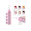 Miniatyrbild 2 av 5: Bärbar rosa babyformuldispenser - 4-lagers stapelbar, perfekt för resor utomhus