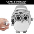 Pikkukuva 8 / 8: Watch Käännettävä cover Vintage Owl Pattern Unixes Finger Quartz Watch(valkoinen)