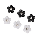 Miniatyrbild 7 av 8: Nail art med 3D-blomma Svart Vit 5 Kronblad Blomma Nagelprydnader för DIY Nageldekoration