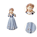Miniatyrbillede 3 af 5: Violinpige Statue Rustik Bordplade Ornament til Pejs Stue Kontor-Lilla- Lilla