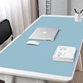 Miniatyrbillede 1 af 5: Dobbeltsidet Bærbar Stor Musemåtte Gamer Vandtæt PU Læder Skrivebordsmåtte Computer Musemåtte Tastatur Borddækning Lyseblå 70*35cm