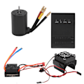Miniatyrbilde 1 av 8: 3650 3600KV Børsteløs Motor 60A ESC Programmeringskort Kjøleribbe Kombinasjonssett for 1/8 1/10 RC Bil