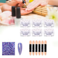 Miniatyrbilde 5 av 8: 6 stk 0,5 g neglekunstpulver Negledekorasjon Glitterpigment for neglekunststudio TCL-04