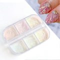 Miniatyrbild 4 av 5: Holografiskt Iridescent Nagellackspuder med Aurora-pärlor för Manikyr Reflekterande Nagelglitterdekorationer 1909-12