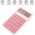 Miniatyrbillede 2 af 5: Bordregner Standardfunktion, 12-cifret Stor Skærm LCD-regner til Skole, Kontor, Hjem, Butiksdisk - Pink