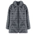 Miniatyrbillede 2 af 3: Mink Velvet Faux Fur Hættejakke XL Mørkegrå