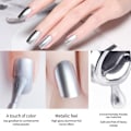 Miniatyrbillede 6 af 8: Spejl neglelak sølv transparent base top coat neglekunst lak til negle manicure lak negle dekoration