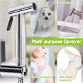 Miniatyrbilde 3 av 5: Bærbar bidet-sprayer for toalett - rustfritt stål, ideell for feminin vask, rengjøring av babytøybleier og dusjing