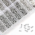 Miniatyrbild 4 av 5: 1000st Rostfritt Stål Glasögon Klocka Reparationsskruv Ersättningskit Set Skruvar Mutter Sortiment Rep-B8