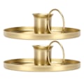 Miniatyrbillede 5 af 8: 2 stk Jern lysestage Metal Home Golden Simple Retro Elegant Desktop Aromaterapi Lysestage