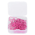 Miniatyrbillede 2 af 8: 20 stk. Mini plastbelagte trådklips i bjørneform, bogmærkeklips, filholder, notesblokholder, rosenrød