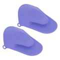 Pikkukuva 3 / 8: 2 kpl uuninapit Mini Silikoninen Paksuuntunut Anti Scalding Cooking Pinch Mitts Keittiöön Violetti