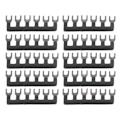 Miniatyrbilde 3 av 8: 10 stk Jumper Block Terminal Strip Kobber Leder PVC Shell Gaffel Type Terminal Strip Svart 400V 15A TB 1506