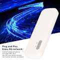 Miniatyrbillede 1 af 8: 4G USB WiFi 10 enheder forbindelsesunderstøttelse bærbar router mobil WiFi hotspot med Micro SIM-kortslot til telefon hvid