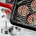 Miniatyrbild 3 av 5: L 14*14) Hamburgerpress, 304 Rostfritt Stål Hamburgerpress, Justerbar Hackbiff Hamburgerpress, Lätt att Använda, Non-Stick Hamburgerpress för Familjesammankomster