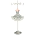 Miniatyrbild 1 av 8: Örhängen Halsband Prinsessklänning Stativ Display Järn Mannequin Prinsess Smyckeshållare Tallgrön 4