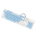 Miniatyrbild 7 av 8: 104 tangenter Mekaniskt speltangentbord 28 Bakgrundsbelysningslägen Blå Switch Plug and Play RGB Trådbundet datortangentbord för Windows för Linux Blå Vit