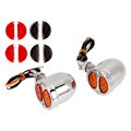 Miniatyrbilde 6 av 8: 1 par motorsykkel LED blinklys dobbel fargeindikator blinklys 12V Universal for motorsykkel galvanisering