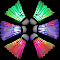 Miniatyrbillede 1 af 5: 2025 Egnede 6 stk. LED Badminton Shuttlecocks, Mørk Nat Farverige LED Gåsefjer Lysende Bolde