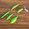 Miniatyrbild 7 av 8: 5 Styck Bete Fisk Lure Set med skarpa Diskant Krok Fiskeredskap Grön