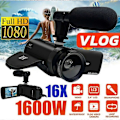 Miniatyrbilde 1 av 5: HD 1080p Digitalt Videokamera Videokamera Youtube Vlogging Opptaker m/mikrofon -JRDG