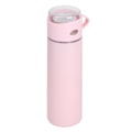 Miniatyrbilde 5 av 8: 500 ml dobbelt bruk gjennomsiktig lokk rosa rustfritt stål isolasjon vakuum kopp flaske for menn kvinner